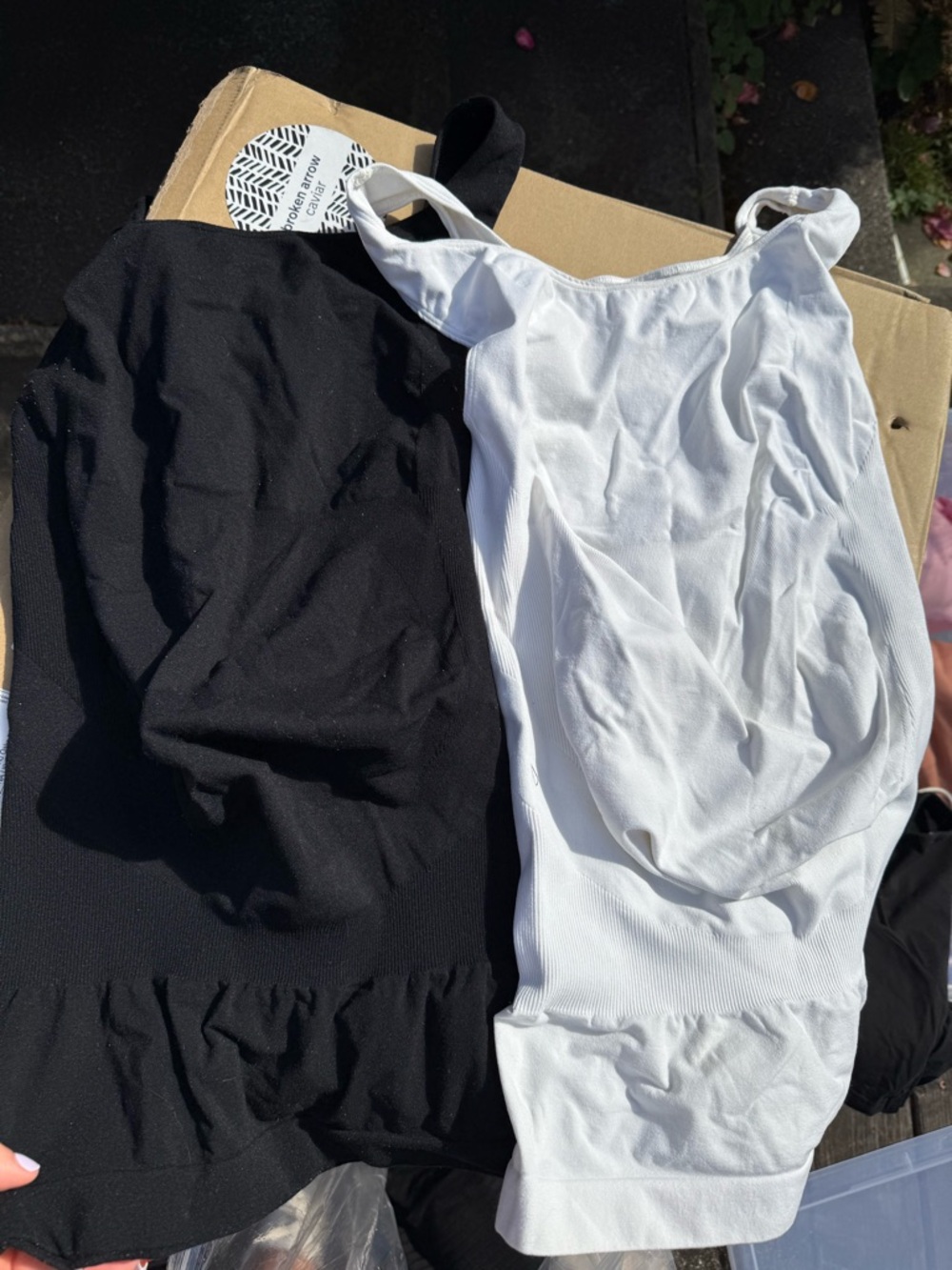 Black and White BLANQI Everyday Maternity Belly Support Tanktop